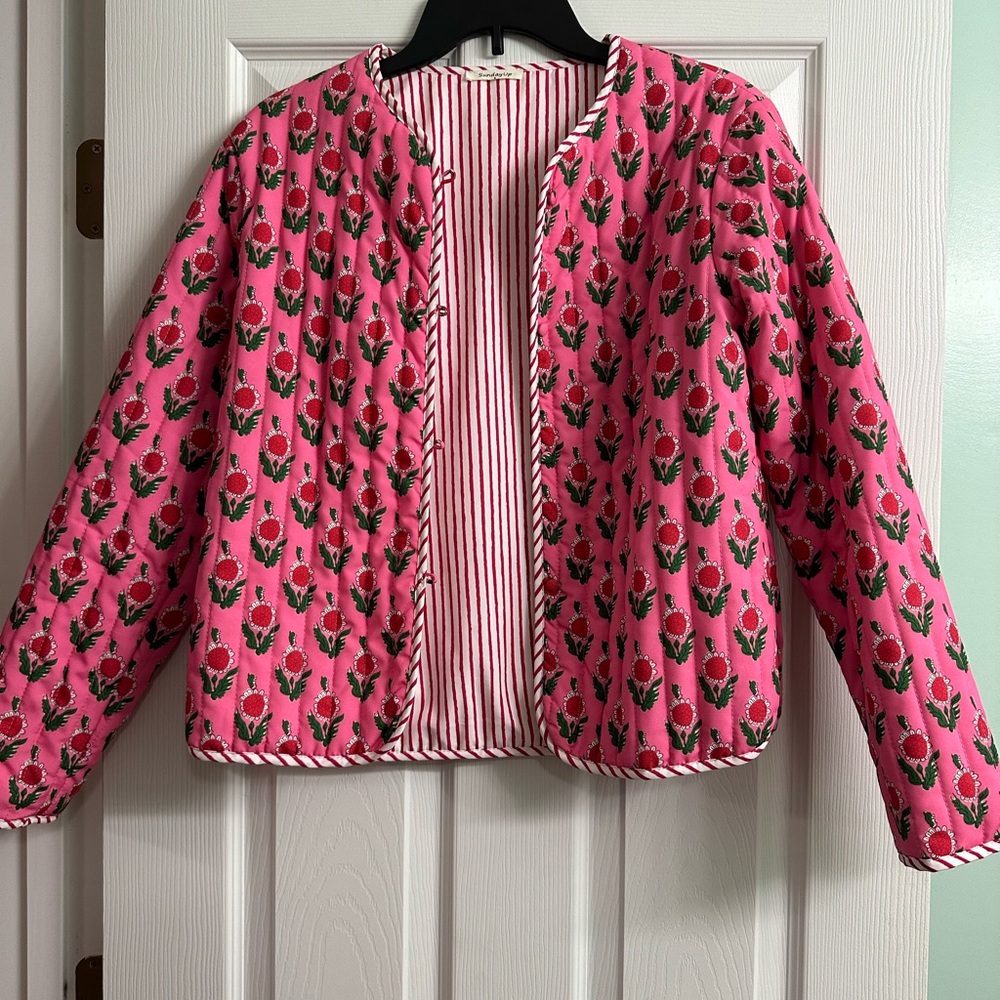 Floral Pink Quilted Jacket